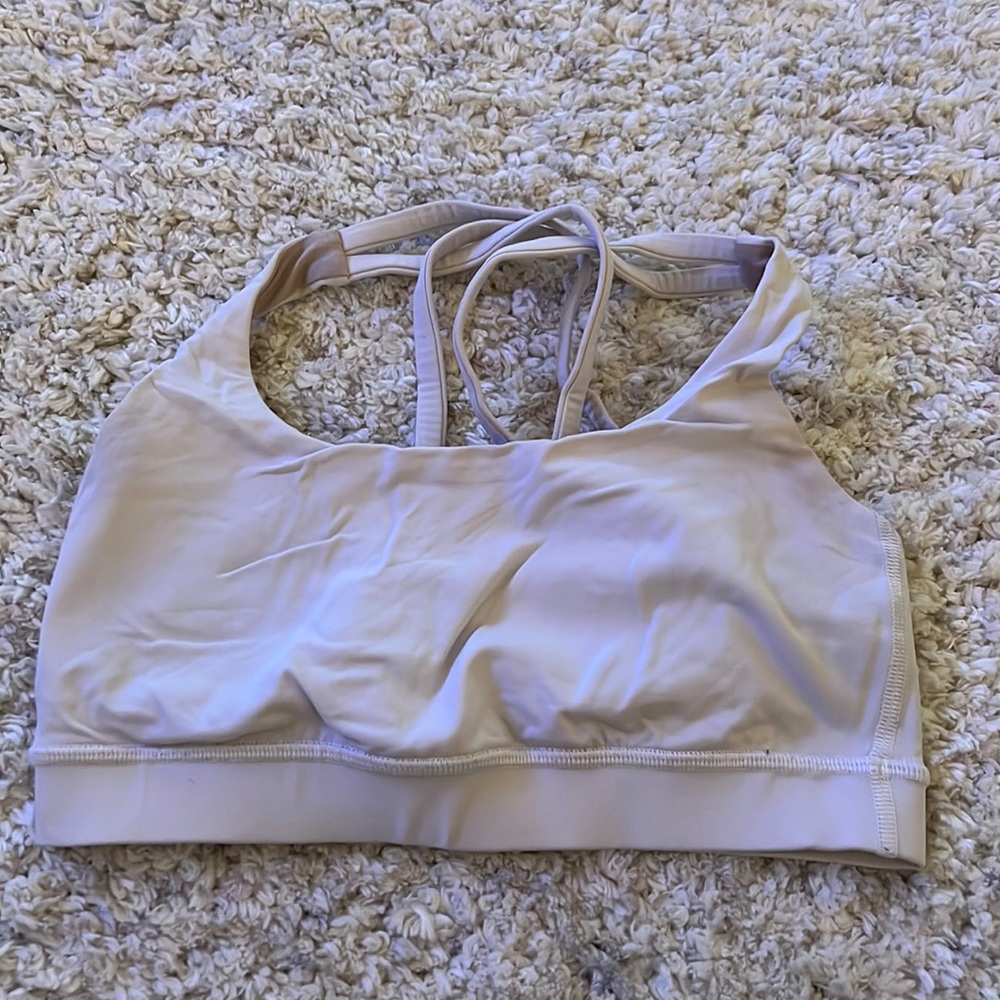white lululemon energy sports bra size 4